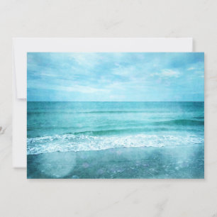 Cartão Retro Beach - Coaster Ocean Teal Blue Watercolor