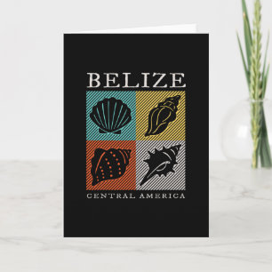 Cartão Retro Belize Lembrança Vintage Concha Marinha Home
