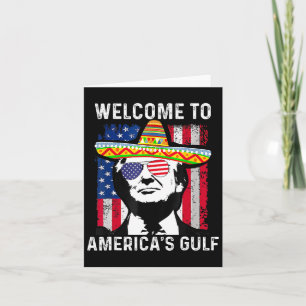 Cartão Retro Bem-vindo ao Trump Engraçado do Golfo da Amé