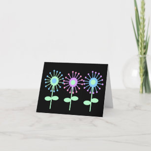 Cartão Retro Blooms Blank Notecard
