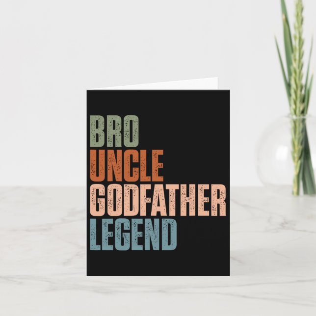 Cartão Retro Bo Tio Goddad Legend Funny Uncles Fath (Frente)