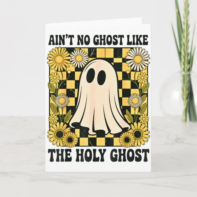 Cartão Retro Boho Não Há Fantasma Como O Espírito Santo,  (Frente)