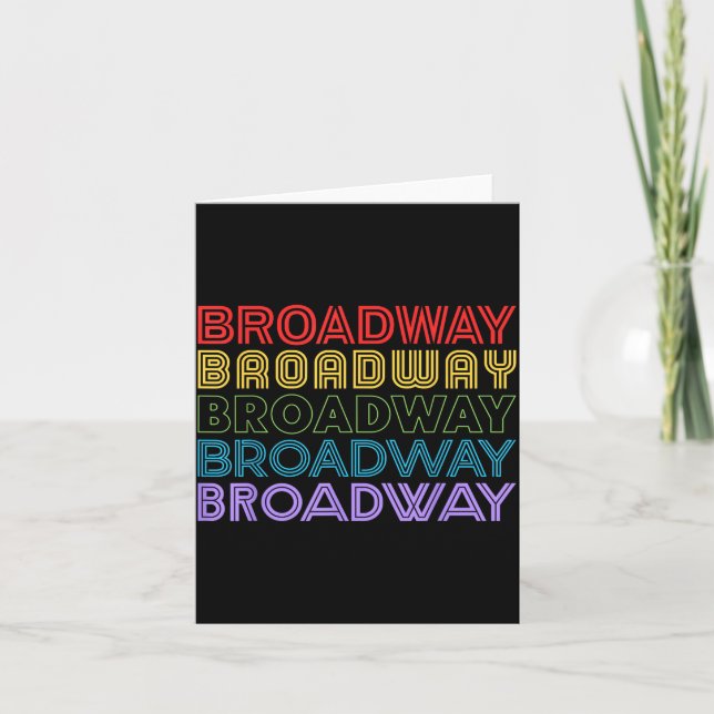 Cartão Retro Broadway Music Lover Theatre Musical Theater (Frente)
