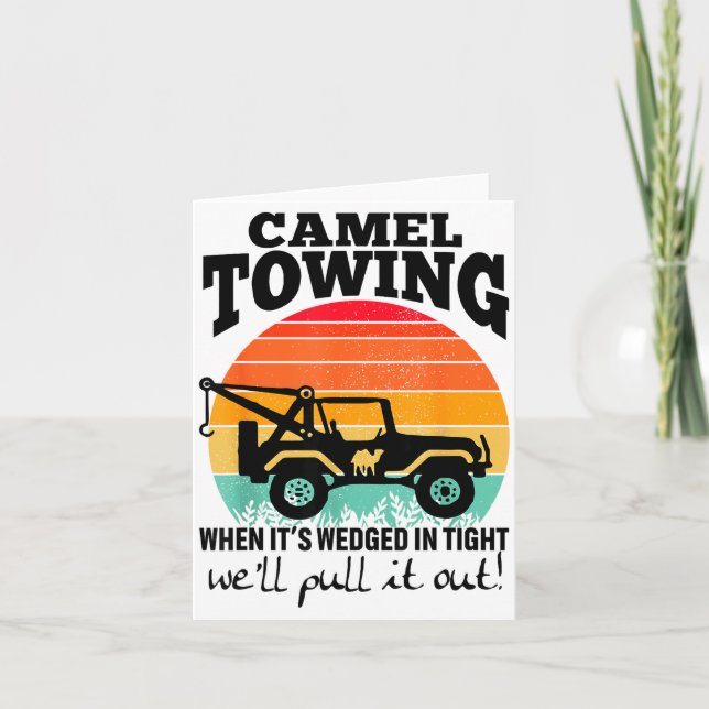 Cartão Retro Camel Towing Sarcastic Quotes Life Without M (Frente)