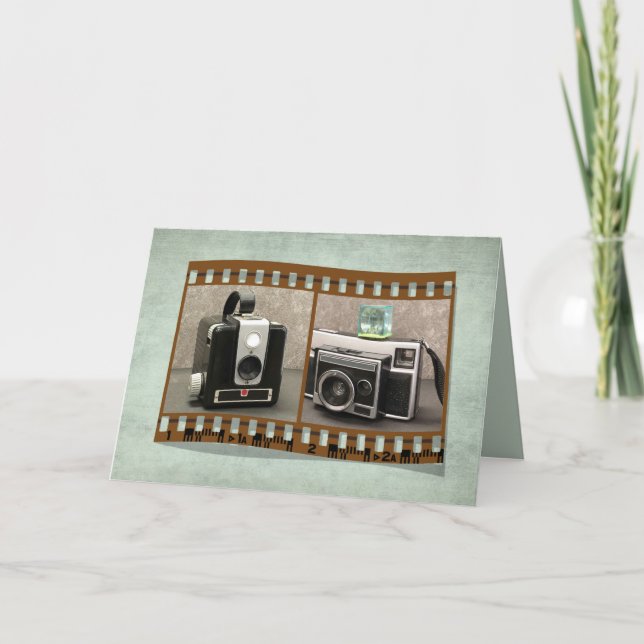 Cartão Retro Cameras for Photographer Birthday (Frente)