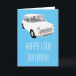Cartão Retro Car Happy 18th Birthday Card<br><div class="desc">Retro Car Happy 18th Birthday Card designed by Anna-Marie Bush. See more of Anna's artwork at www.anna-mariebush.com</div>