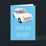 Cartão Retro Car Happy 18th Birthday Card<br><div class="desc">Retro Car Happy 18th Birthday Card designed by Anna-Marie Bush. See more of Anna's artwork at www.anna-mariebush.com</div>