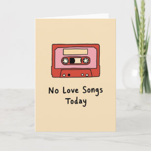 Cartão Retro Cassete Sem Músicas de Amor