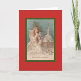 Cartão RETRO CHRISTMAS ANGEL CUSTOM Card