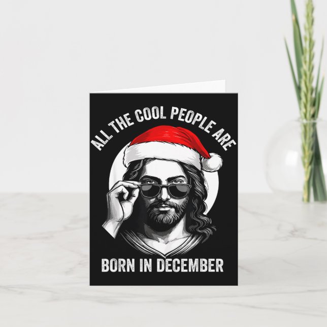 Cartão Retro Cool People Are Born In December Christian C (Frente)