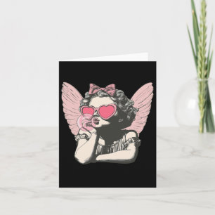 Cartão Retro Cupid Dia dos Namorados Fofo Cupido Antigo S