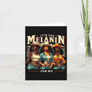 Cartão Retrô da Mulher Negra É a Melanina para mim Preto
