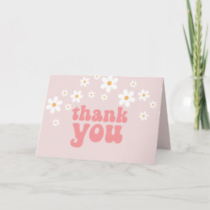Cartão Retro daisy boho floral aniversário obrigado