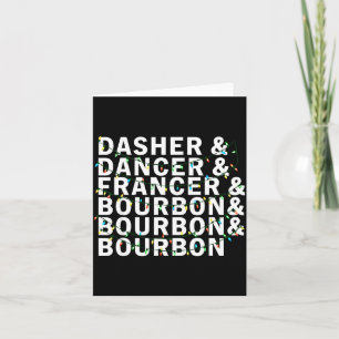 Cartão Retro Dasher Dancer Prancer Bourbon Natal Diversão