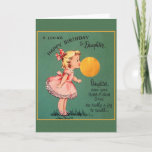 Cartão Retro Daughter Bubble Gum Birthday Greeting Card<br><div class="desc">Vintage / Retro Birthday greeting card. Adorable little girl that is blowing a huge bubble! A Loving Happy Birthday To Daughter! Daughter,  Even Your Bubble Gum Days Are Really A Joy To Recall! Sweet vintage Birthday Card for daughter!</div>