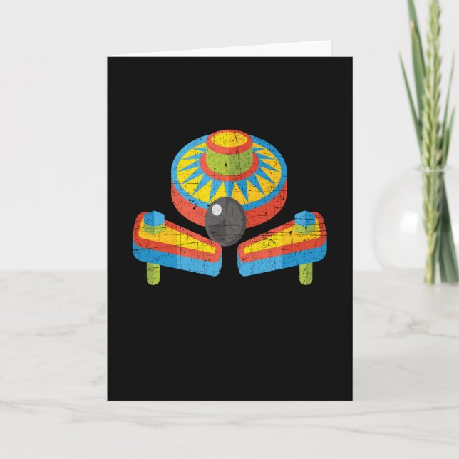 Cartão Retro de Arcade de Pinball (Frente)