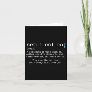 Cartão Retrô - Definição de Semicolon Prevenção Suicida e