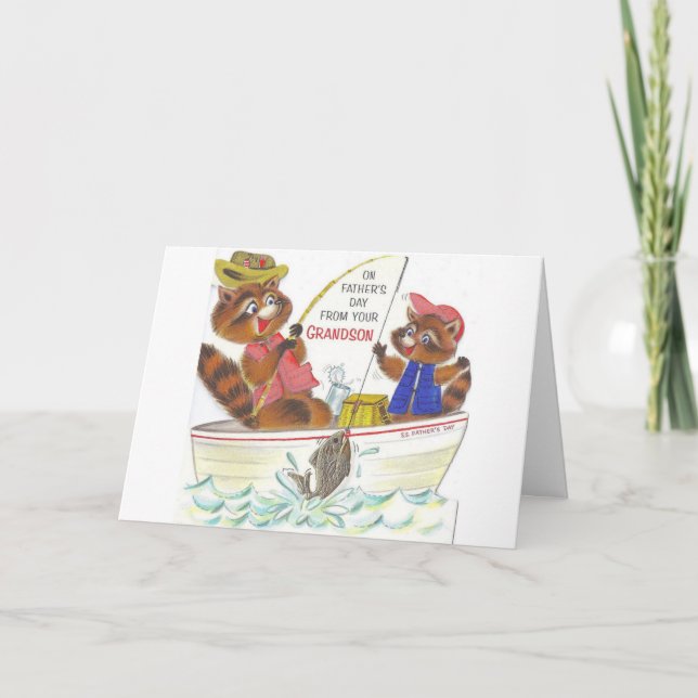 Cartão Retro Dia de os pais - Para o vovô do neto, (Frente)