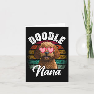 Cartão Retro Doodle Nana Goldendoodle Amante de Cães Dia