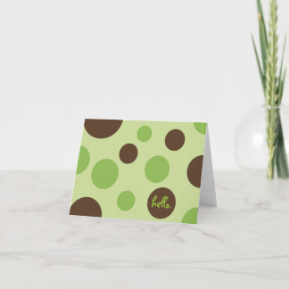Cartão Retro Dots Lime Note Card (Blank)