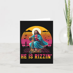 Cartão Retro Ele É Rizzin Engraçado Jesus Tem A Páscoa C