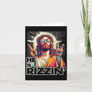 Cartão Retro Ele É Rizzin Engraçado Jesus Tem A Páscoa C