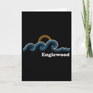 Cartão Retro Englewood Flórida Fl Antigo Praia Surfe