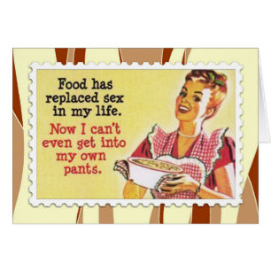 Cartão retro engraçado do cozinhar da mulher