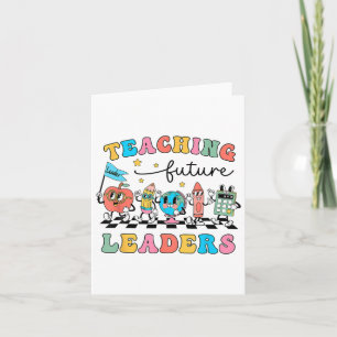 Cartão Retrô Ensinando Futuros Líderes Ensaqueiem Teacher