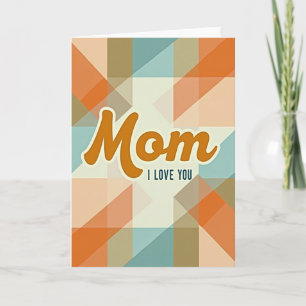 Cartão Retro Eu Amo Você Mamãe