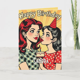 Cartão Retro Feliz Aniversário Filha