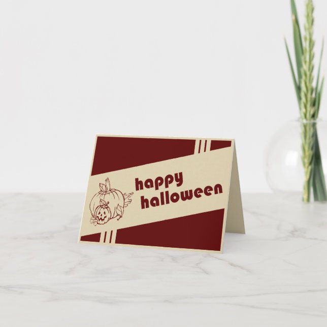 Cartão retro feliz do halloween (Frente)