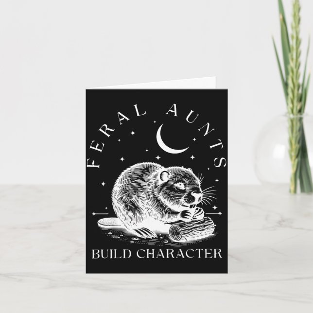 Cartão Retro Feral Aunts Build Character Funny New Aunt C (Frente)