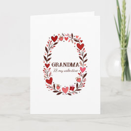 Cartão Retro Floral Heart Valentine Custom Grandma Mom