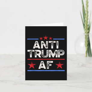 Cartão Retrô Funny Anti-Trump Af, Anti-Fascismo, Pro Huma