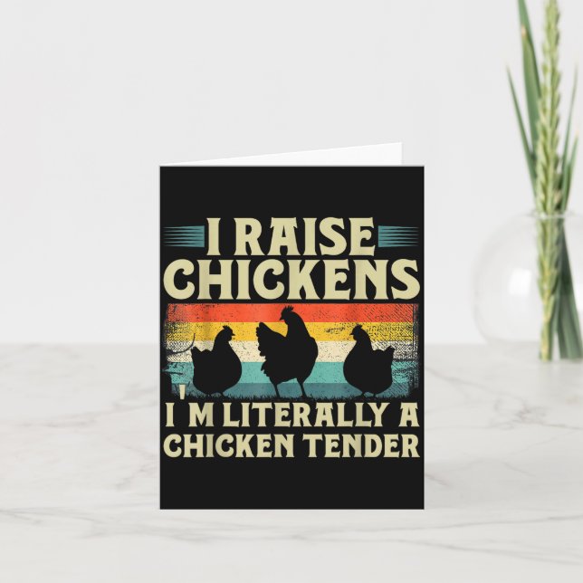 Cartão Retro Funny Chicken Lover Gift – I Raise Chickens  (Frente)