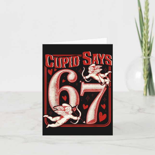 Cartão Retro Funny Cud Says 6 7 Six Seven Couples Valenti (Frente)
