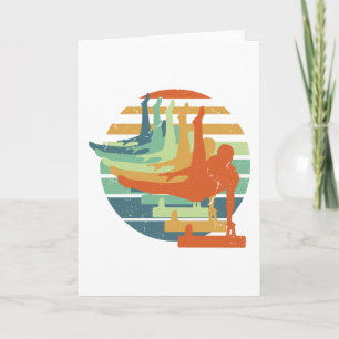 Cartão Retro Funny Gymnastics Men Acrobat Sports Lover