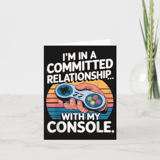 Cartão Retro Gaming Relationship Funny Gamer Console Love (Frente)