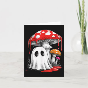 Cartão Retro Ghost Mushroom Halloween Vibes Groovy M