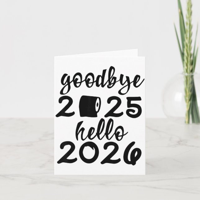Cartão Retro Goodbye 2025 Hello 2026 Happy New Year Party (Frente)
