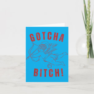 Cartão Retro Gotcha Cupido Divertido Dia dos Namorados