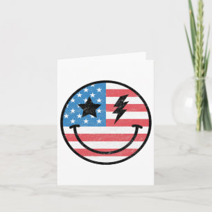 Cartão Retro Groovy America Usa Patriótico 4 De Julho Mem