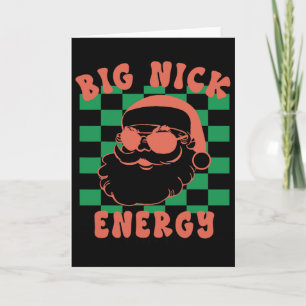 Cartão Retro Groovy Big Nick Santa Energia Natal Xmas