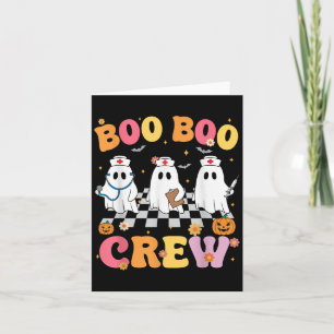 Cartão Retro Groovy Boo Boo Crew Halloween Enfermeira Fan
