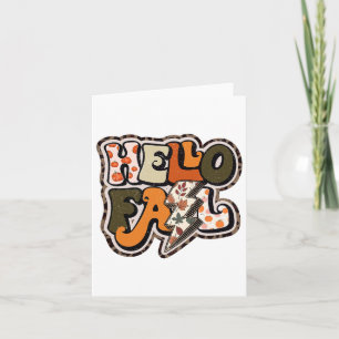 Cartão Retro Groovy Fall Autumn Vibes Lightning Bol