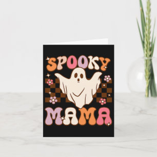Cartão Retro Groovy Halloween Ghost Spooky Mama Costume