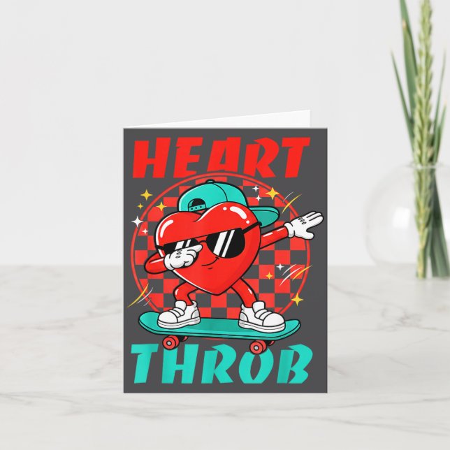 Cartão Retro Groovy Heart Throb Valentines Day Toddlers B (Frente)