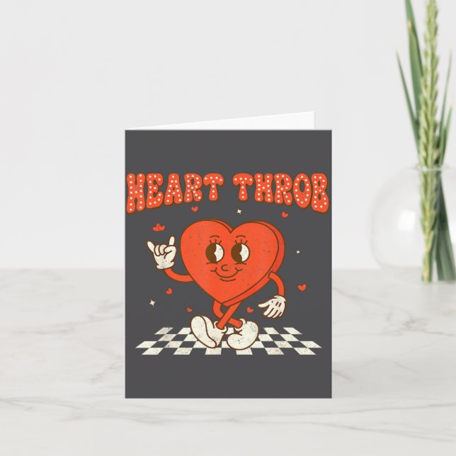 Cartão Retro Groovy Heart Throb Valentines Day Toddlers B (Frente)