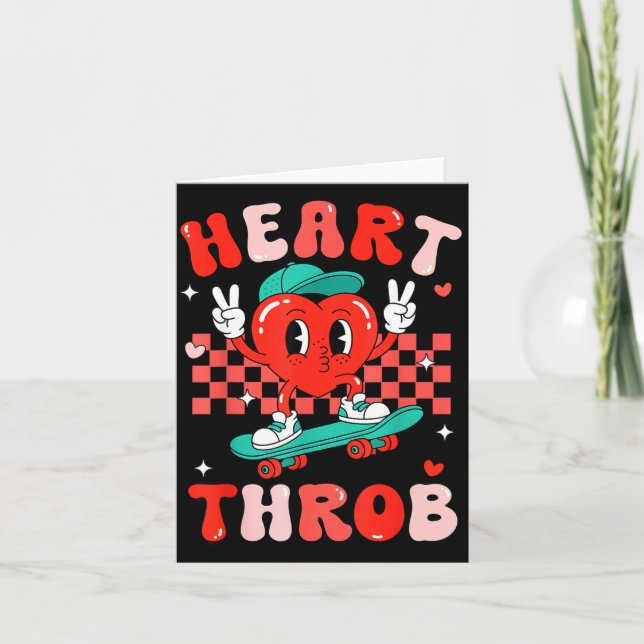 Cartão Retro Groovy Heart Throb Valentines Day Toddlers B (Frente)